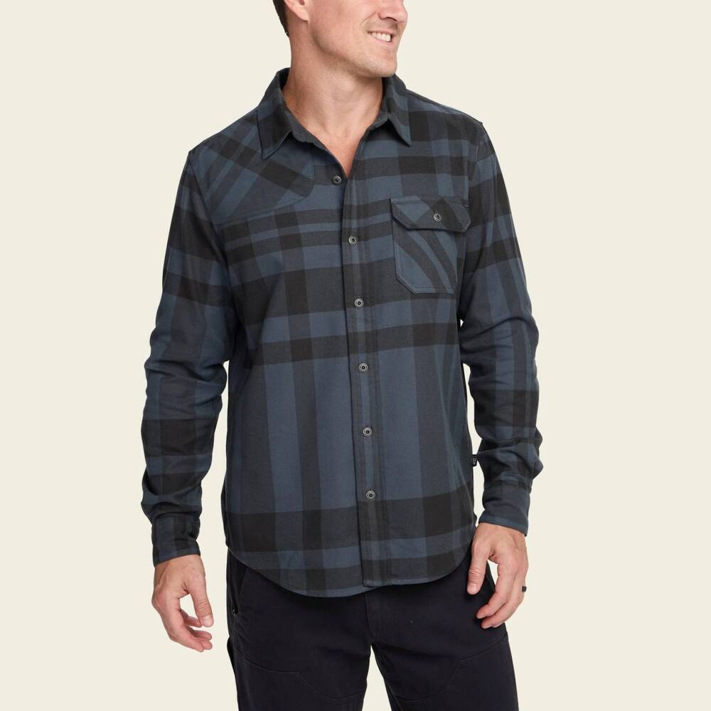 NEW HOWLER BROTHERS harker's flannel shirt in mega plaid/petrol